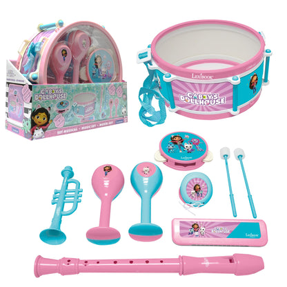Lexibook, Casa de Muñecas de Gabby, Set de 7 Instrumentos (Tambor, Maracas, Castañuela, Armónica, Flauta, Trompeta, Pandereta), Juguete Musical, Práctico para Llevar, Talla única (K360GDH