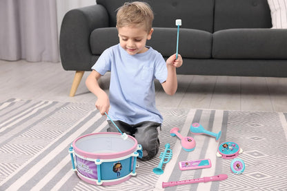 Lexibook, Casa de Muñecas de Gabby, Set de 7 Instrumentos (Tambor, Maracas, Castañuela, Armónica, Flauta, Trompeta, Pandereta), Juguete Musical, Práctico para Llevar, Talla única (K360GDH