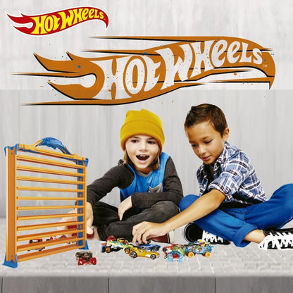 Hot Wheels Rack N' Track Cars & Toys Organizer Storage with 44 Compartments - IMPROVED - Toy Display Case, Multi-Coloured, Cars are not included. (HWCC9B)