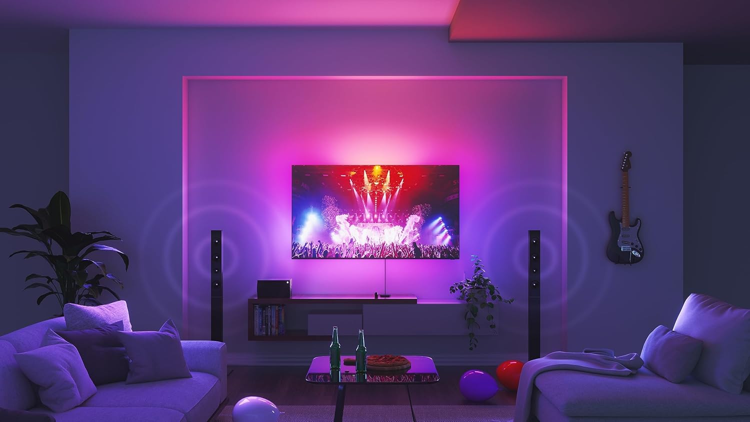 Nanoleaf NF082K02-40LS 4D Screen Mirror Kit + Lightstrip Kit voor tv's en schermen tot 65 inch/165 cm - RGB LED-strip aangesloten + camera draad en wifi compatibel met Amazon Alexa Google Home 4M