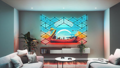 Nanoleaf NF082K02-40LS 4D Screen Mirror Kit + Lightstrip Kit voor tv's en schermen tot 65 inch/165 cm - RGB LED-strip aangesloten + camera draad en wifi compatibel met Amazon Alexa Google Home 4M