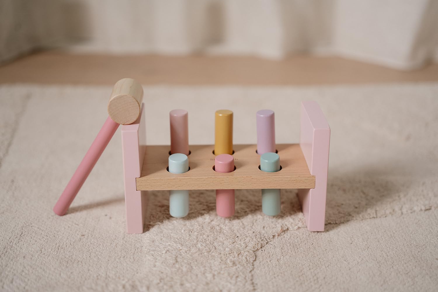 Little Dutch 7346 FSC houten hamerbank - Fairy Garden roze