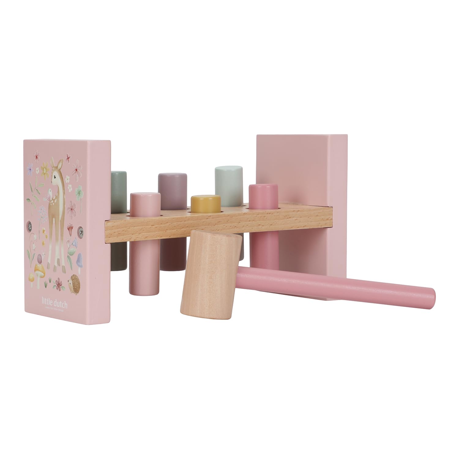 Little Dutch 7346 FSC houten hamerbank - Fairy Garden roze