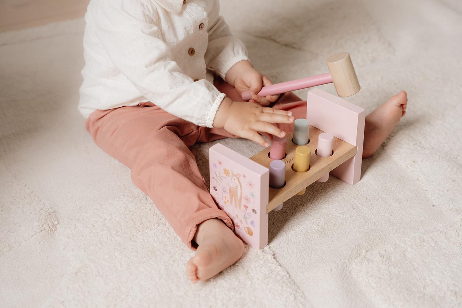 Little Dutch 7346 FSC houten hamerbank - Fairy Garden roze