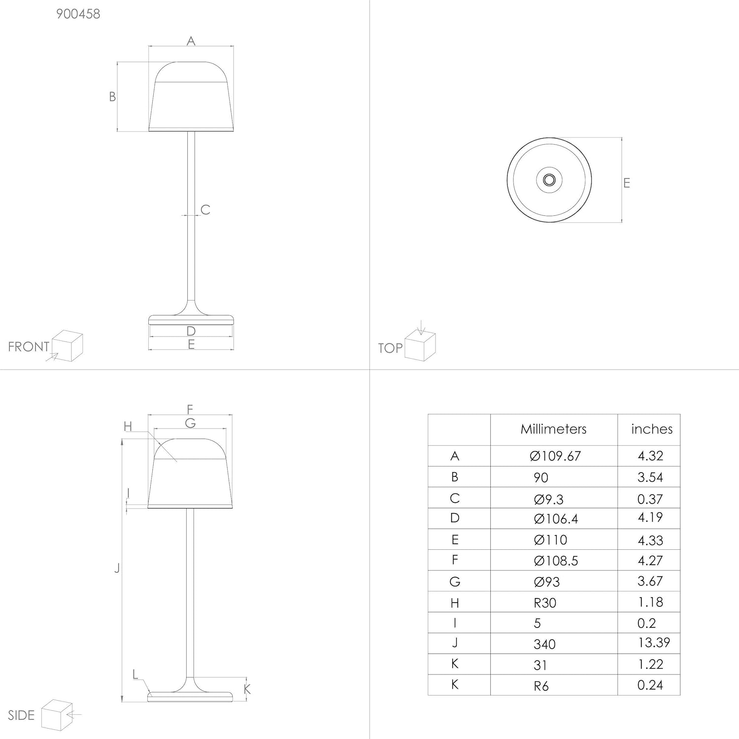 Eglo - Mannera Table Lamp - Gray - 34 Cm Tall, 11 Cm Diameter