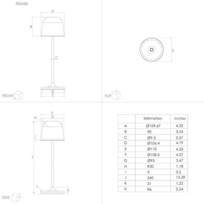 Eglo - Mannera Table Lamp - Gray - 34 Cm Tall, 11 Cm Diameter