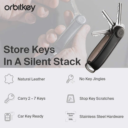Orbitkey - Leather Key Organiser - Cognac/Tan