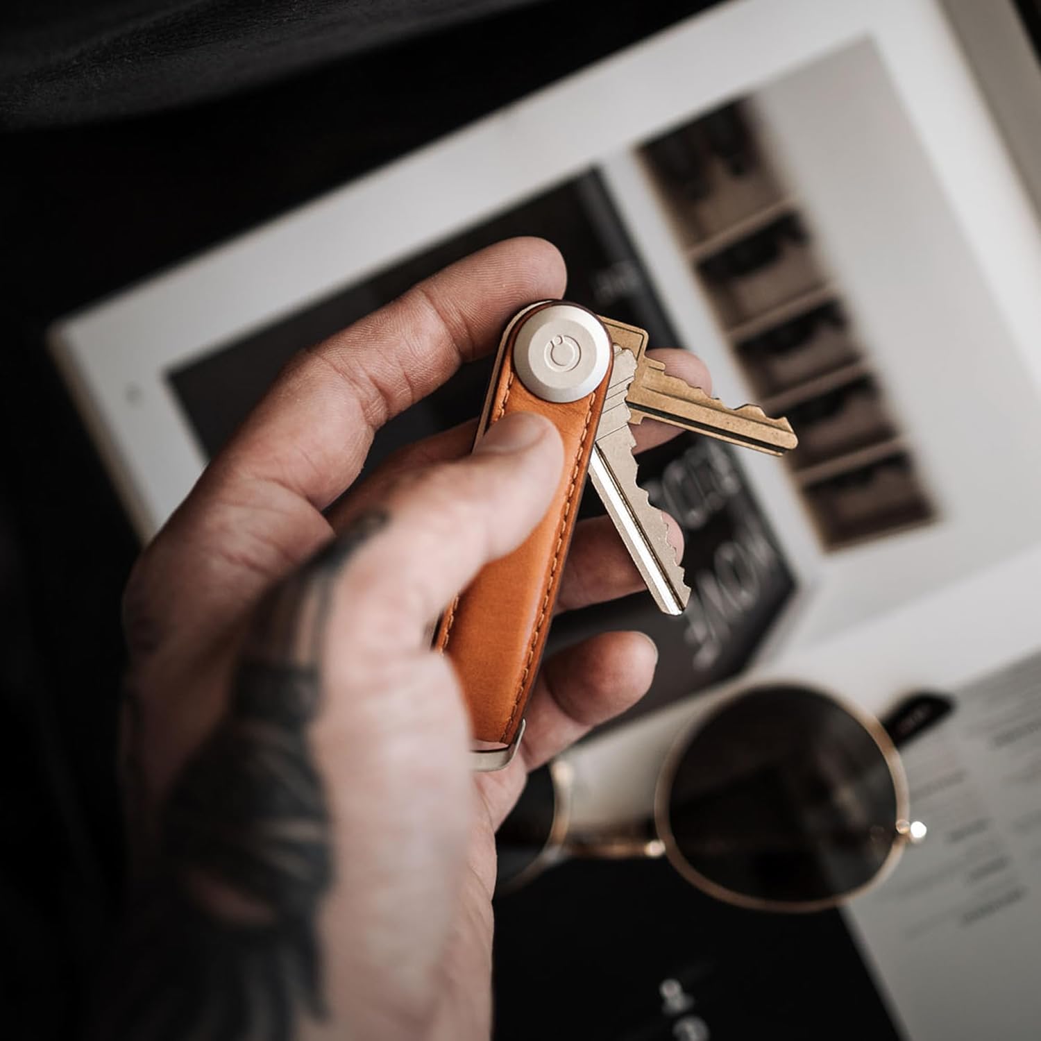 Orbitkey - Leather Key Organiser - Cognac/Tan