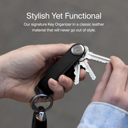 Orbitkey - Leather Key Organiser - Black/Black