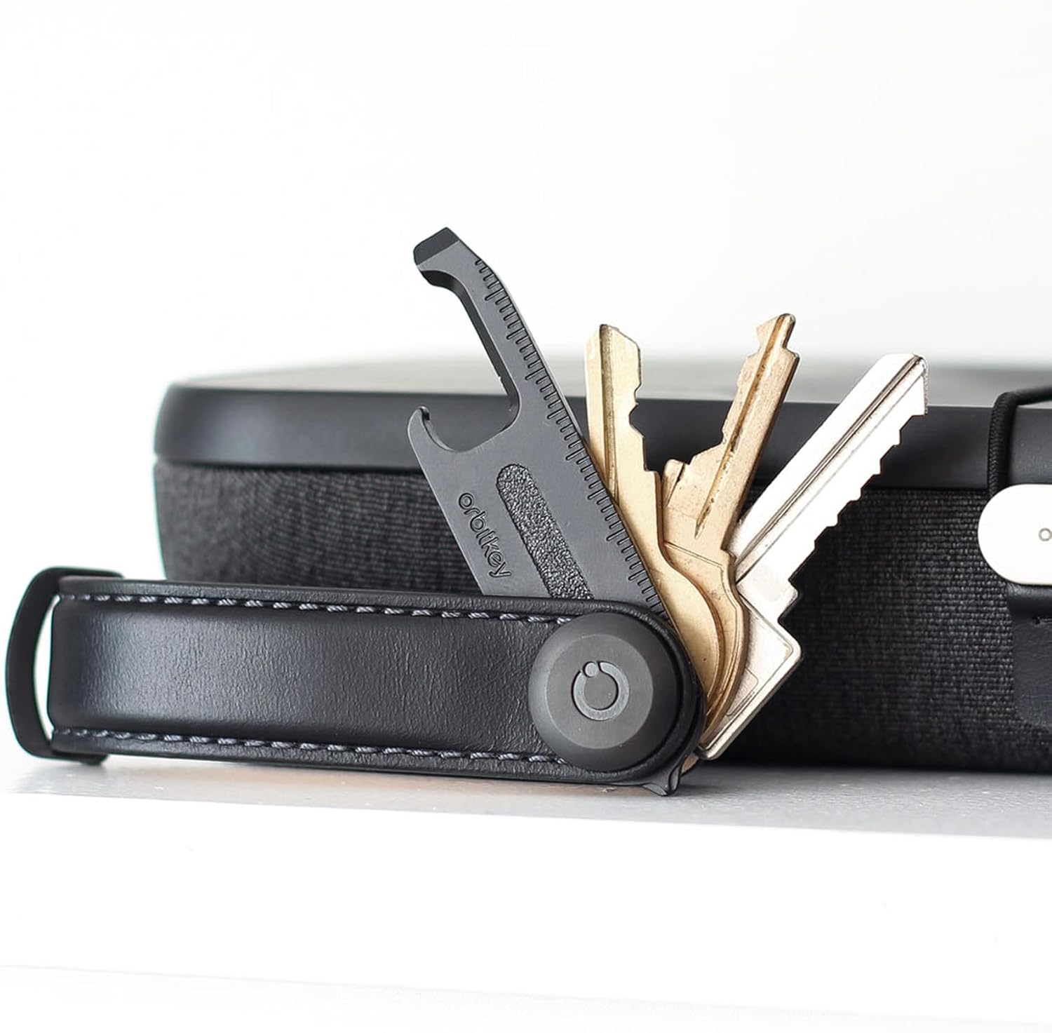 Orbitkey - Leather Key Organiser - Black/Black