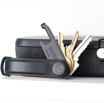 Orbitkey - Leather Key Organiser - Black/Black