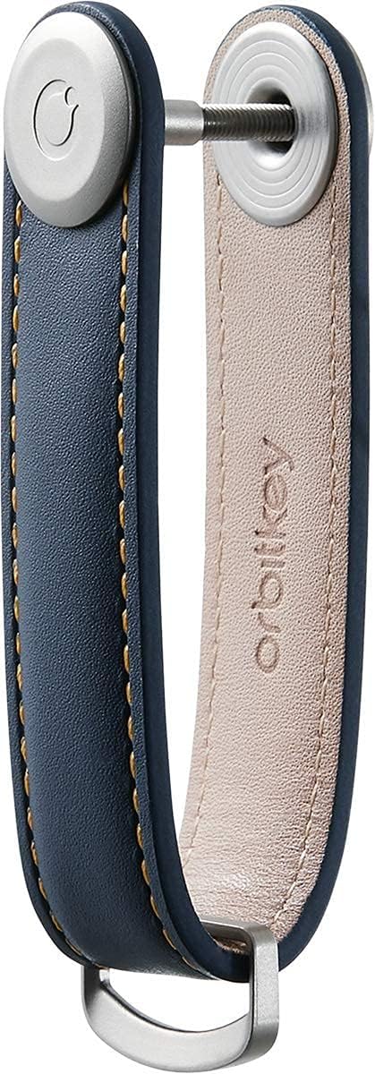 Orbitkey - Leather Key Organiser- Navy/Tan