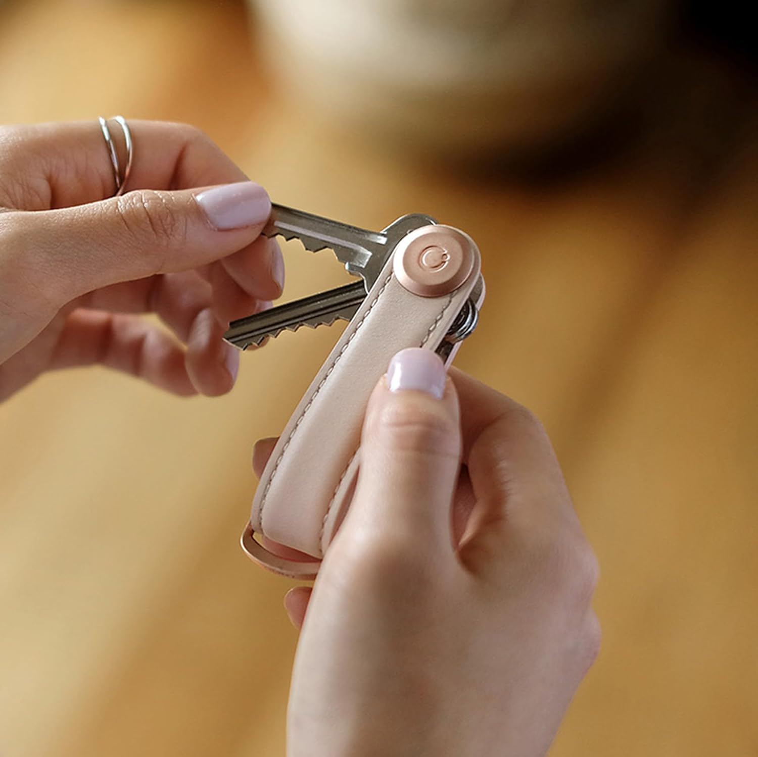 Orbitkey - Leather Key Organiser - Blush/Blush