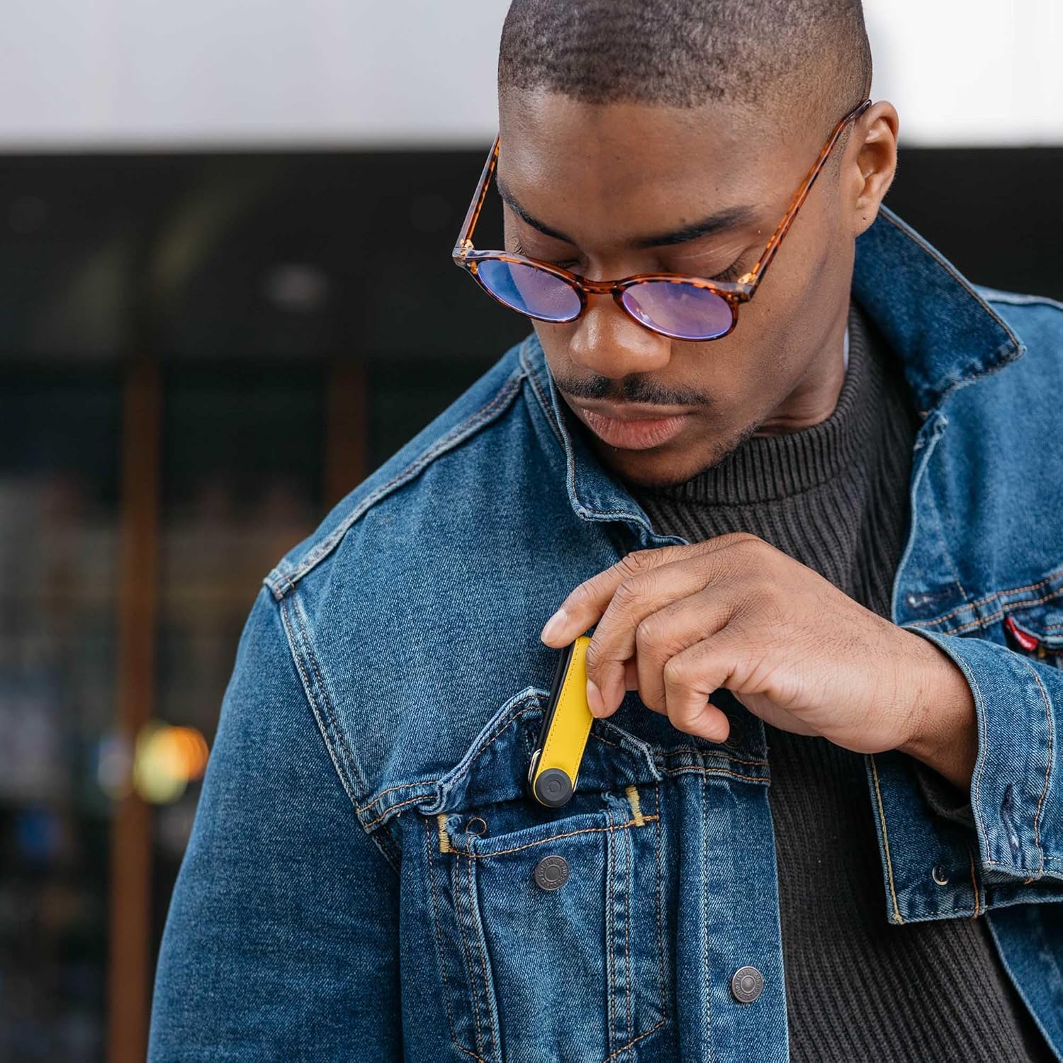Orbitkey - Hybrid Leather Key Organiser - Solar Yellow