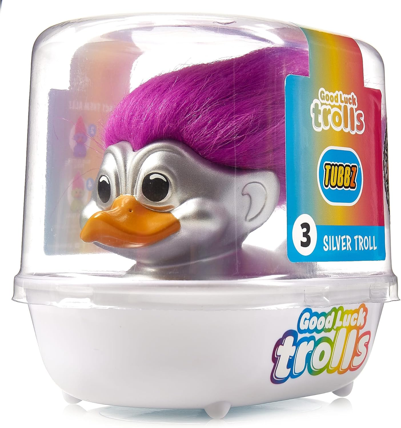 TUBBZ - Good Luck Trolls - Silver Troll with Purple Hair (1st Edition)