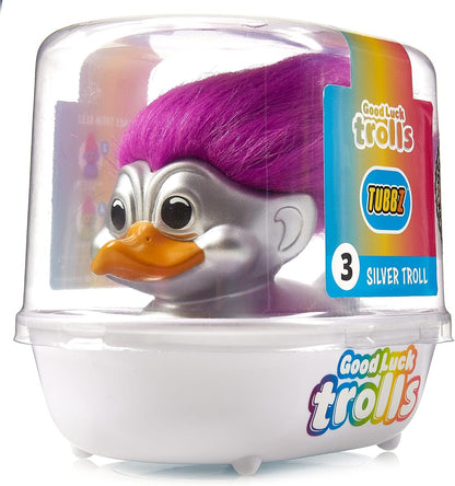 TUBBZ - Good Luck Trolls - Silver Troll with Purple Hair (1st Edition)