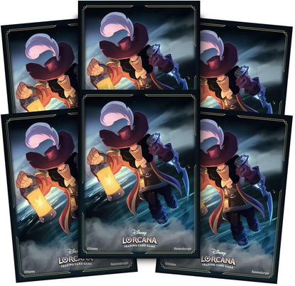 Ravensburger 11098176 Disney Lorcana TCG Trading Game for Adults and Kids Age 8 Years Up-65 Card Sleeves Captain Hook, Blue, Standard Size