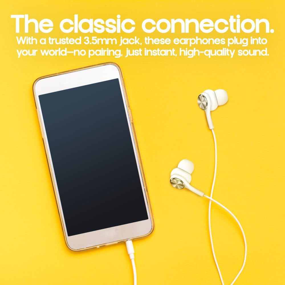 Walk Audio Wired Earphones - White (3.5mm) with mic