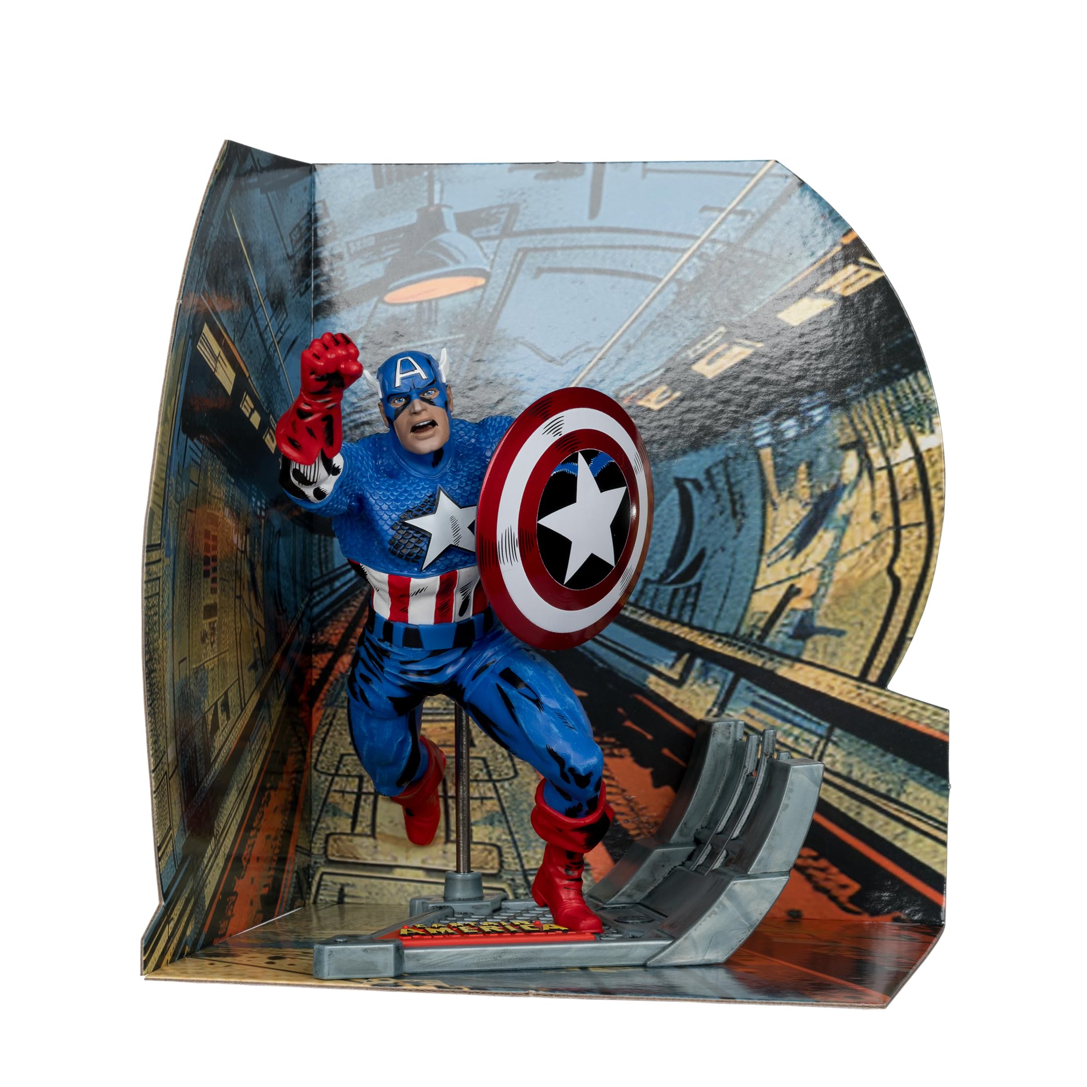 McFarlane Toys - Marvel Captain America Sammlerstück im Maßstab 1:10 mit Szene (Captain America #100