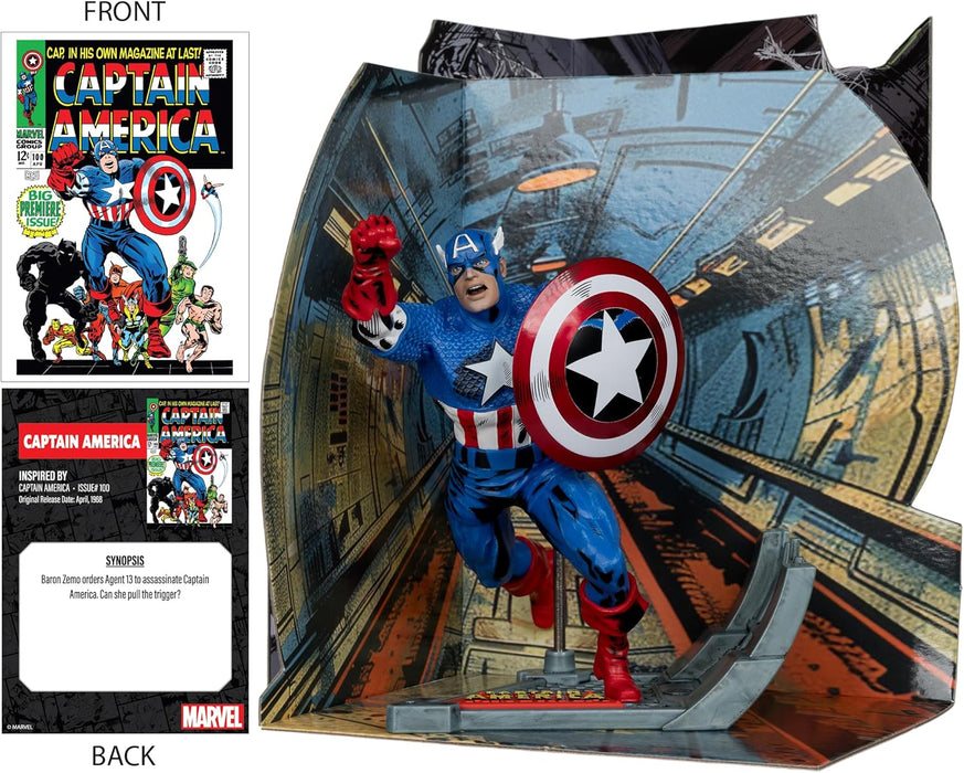 McFarlane Toys - Marvel Captain America Sammlerstück im Maßstab 1:10 mit Szene (Captain America #100