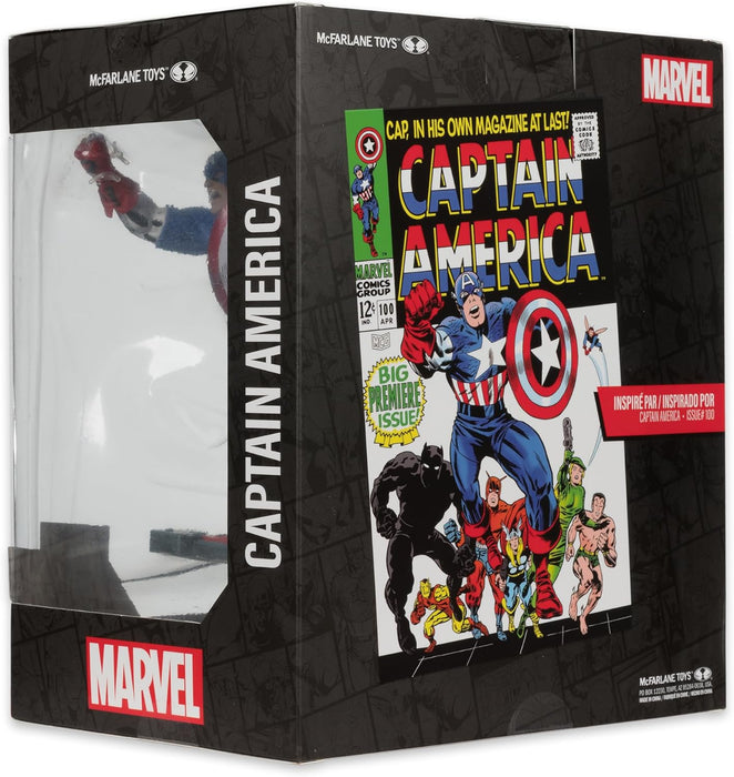 McFarlane Toys - Marvel Captain America Sammlerstück im Maßstab 1:10 mit Szene (Captain America #100