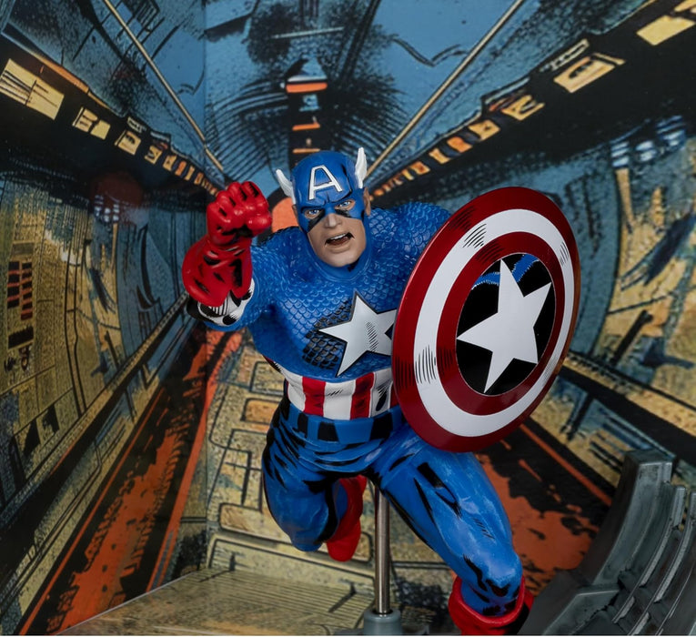 McFarlane Toys - Marvel Captain America Sammlerstück im Maßstab 1:10 mit Szene (Captain America #100