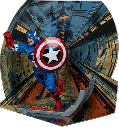 McFarlane Toys - Marvel Captain America Sammlerstück im Maßstab 1:10 mit Szene (Captain America #100