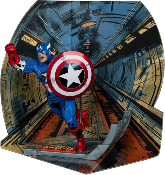McFarlane Toys - Marvel Captain America Sammlerstück im Maßstab 1:10 mit Szene (Captain America #100