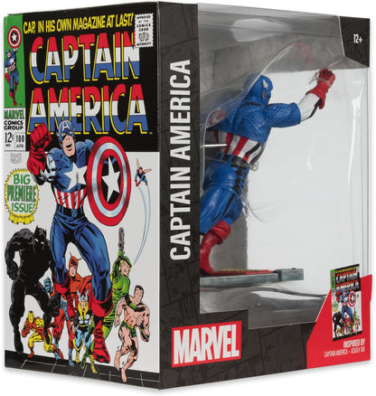 McFarlane Toys - Marvel Captain America Sammlerstück im Maßstab 1:10 mit Szene (Captain America #100