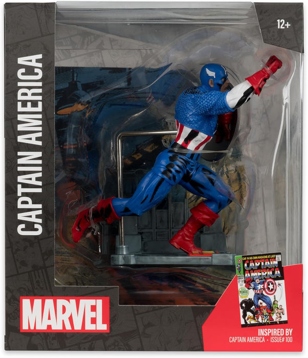 McFarlane Toys - Marvel Captain America Sammlerstück im Maßstab 1:10 mit Szene (Captain America #100