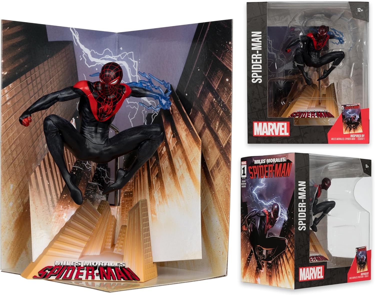 McFarlane Toys - Marvel Spider-Man Sammlerstück im Maßstab 1:10 mit Szene (Miles Morales: Spider-Man #1