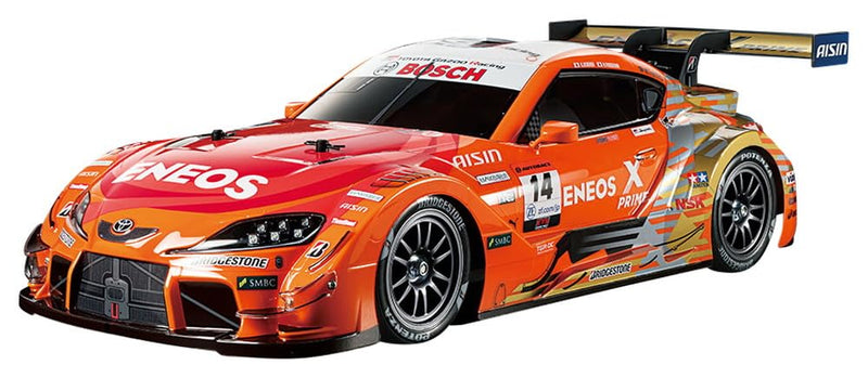 TAMIYA 47514 1:10 ENEOS X Prime GR Supra TT-02-Remote Controlled Car, RC Vehicle, Model Building, Kit for Assembly, Hobby, Crafts
