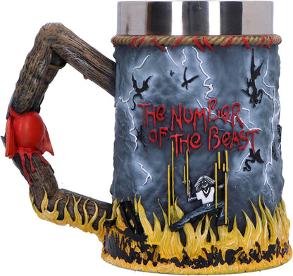 Nemesis Now Iron Maiden The Number of The Beast Bierkrug, Harz, offizieller Iron Maiden Bierkrug, herausnehmbarer Edelstahleinsatz, aus feinstem Harz gegossen, fachmännisch handbemalt