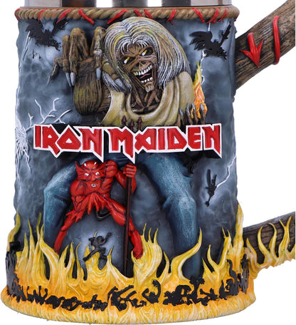 Nemesis Now Iron Maiden The Number of The Beast Bierkrug, Harz, offizieller Iron Maiden Bierkrug, herausnehmbarer Edelstahleinsatz, aus feinstem Harz gegossen, fachmännisch handbemalt