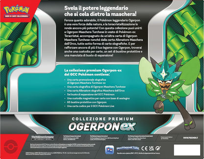 GCC Pokémon:collezione premium Ogerpon-ex (tre carte olografiche e sei buste di espansione)