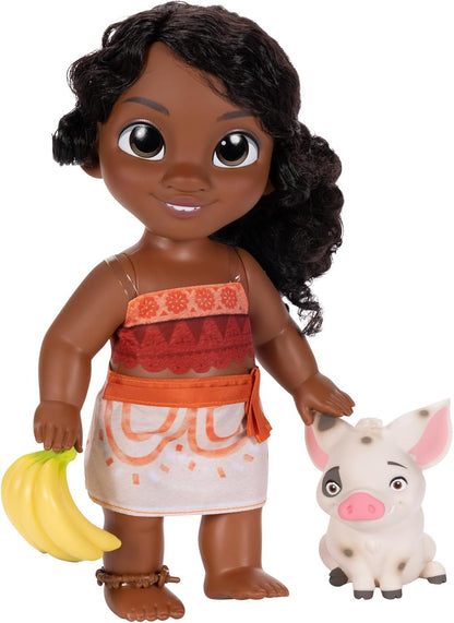 Moana 2 Disney's Little Sis Simea Doll & Pua Figure Playset By Jakks Pacific, Stands 11" / 27 cm Tall, Includes 1 Doll Outfit, 1 Pua, 1 Plastic Banana Bunch, Suggested for Ages 3+