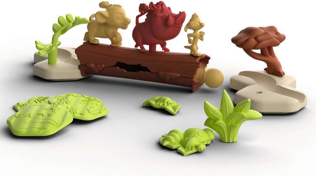 Ravensburger- Simba, Pumbaa, Timón GraviTrax Junior Extension Disney Lion King 23862-Pista de canicas para niños a Partir de 3 años, con Figuras del Rey León Mundial (23862