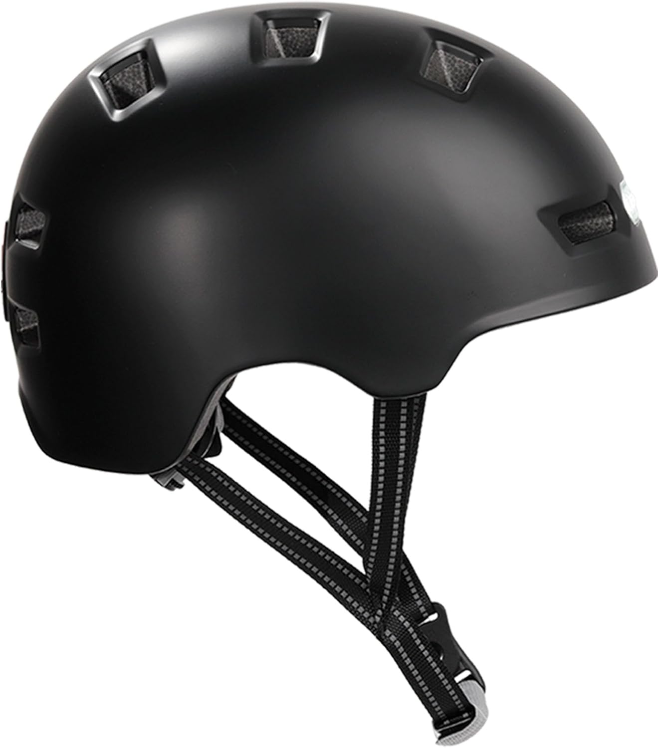 Crazy Safety Vertigo Mat Zwarte Fietshelm Voor- en Achterlicht USB | Skaterhelm Voor Scooter, Skateboard, Skates en BMX-fietsen, Stadsfietshelm Voor Heren Dames | M 54-57cm