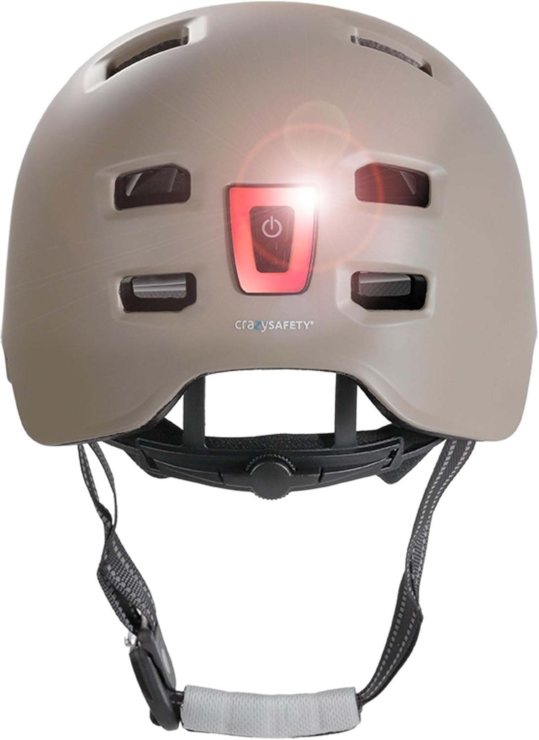 Crazy Safety Vertigo Mat Zwarte Fietshelm Voor- en Achterlicht USB | Skaterhelm Voor Scooter, Skateboard, Skates en BMX-fietsen, Stadsfietshelm Voor Heren Dames | M 54-57cm