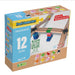 Alpha Boosterz Gleisverbinder-12Stück Kreuz & quer Set, hölzerne Eisenbahngleise und Bausteine für Kinderspielzeug-passend für Brio-Gleisset & Duplo-Eisenbahn-Gleisadapter-anglebiger Holzzug