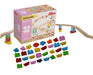 Alpha Boosterz Gleisverbinder-32-teiliges All-Inclusive-Set, kleine Holzeisenbahnschienen & Bausteine für Kinderspielzeug-passend für Brio-Gleisset & Duplo-Eisenbahngleisadapter-langlebiger Holzzug