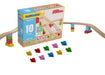 Alpha Boosterz Gleisverbinder-10 Stück einfacheres Set, hölzerne Eisenbahngleise und Bausteine für Kinderspielzeug-passend geeignet Brio-Gleisset & Duplo-Eisenbahn-Gleisadapter-anglebiger Holzzug