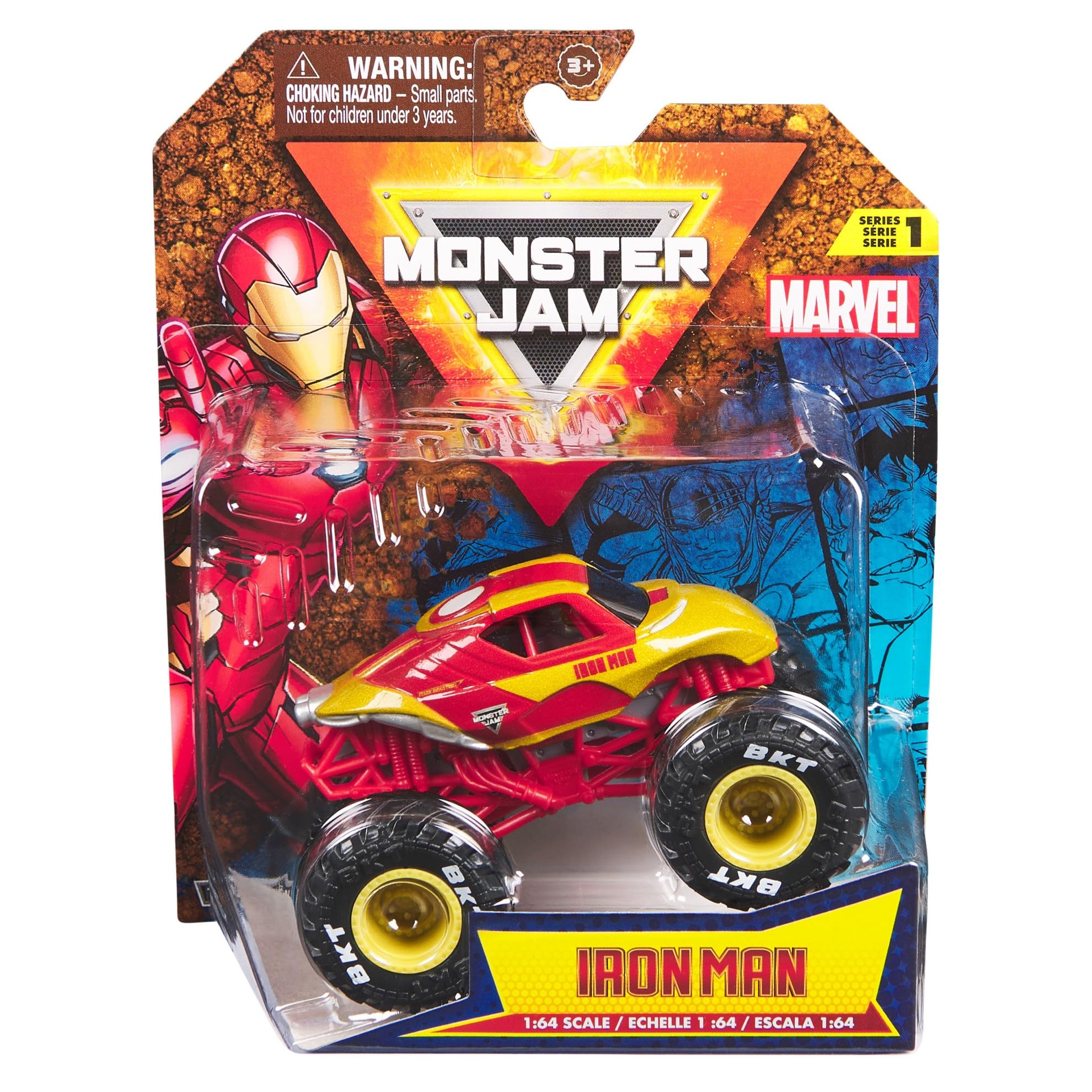 Monster Jam, Marvel Official Captain America Monster Truck, Die-Cast Vehicle, 1:64 Scale, Superhero Kids’ Toys for Boys Aged 3 and up
