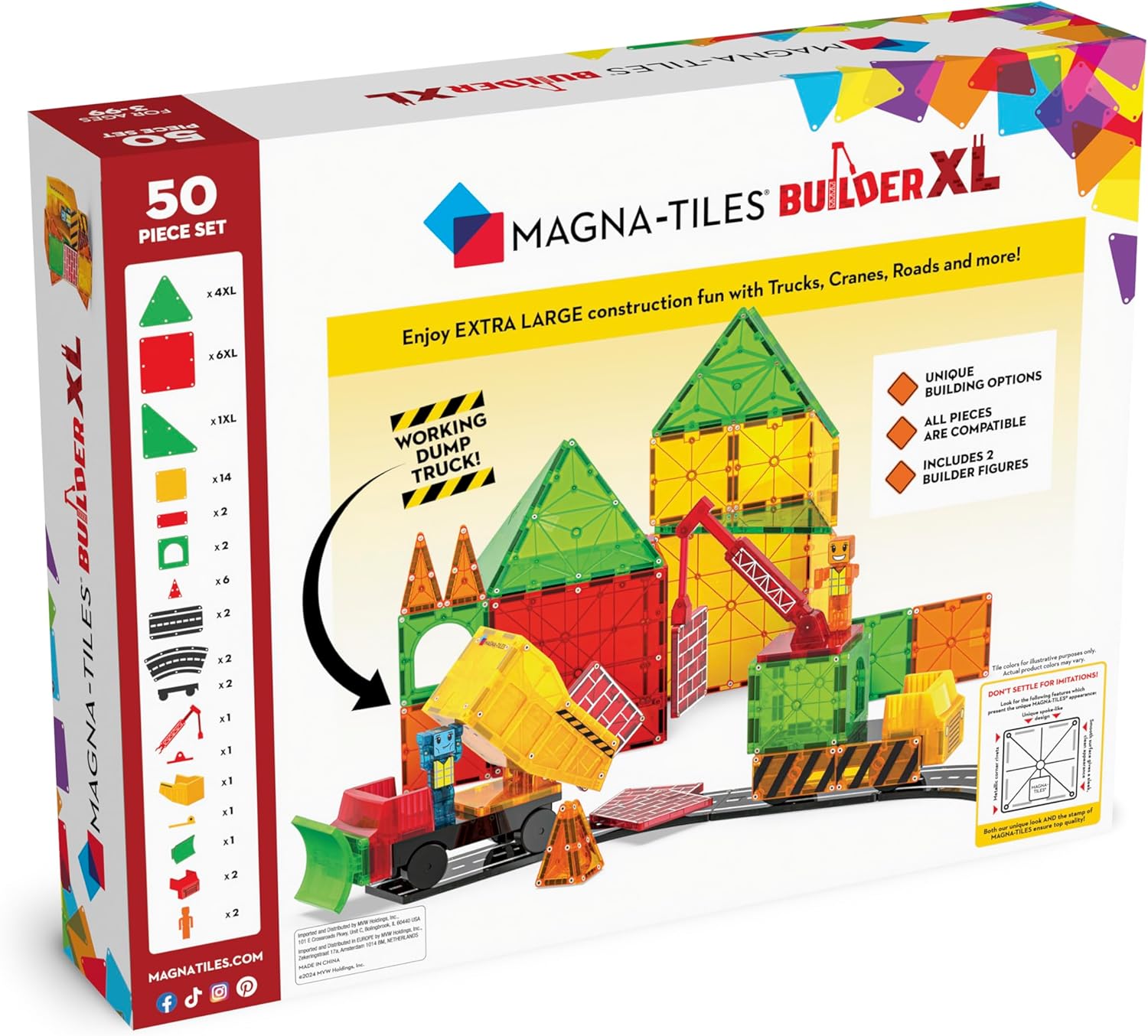 Magnatiles - Builder - XL Set - 50-delig