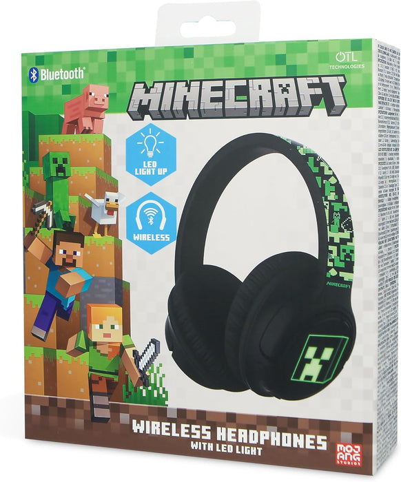 OTL Technologies MC1241 Minecraft Wireless Headphones with LED Light Up Feature - Black