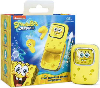 OTL Technologies SB1391 SpongeBob Squarepants Slider TWS Earphones with Slide Open Light Up Charging Case - Yellow