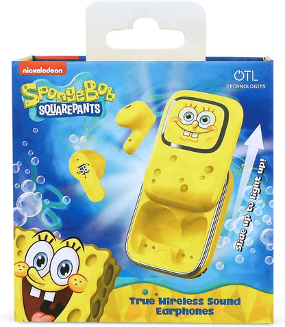OTL Technologies SB1391 SpongeBob Squarepants Slider TWS Earphones with Slide Open Light Up Charging Case - Yellow