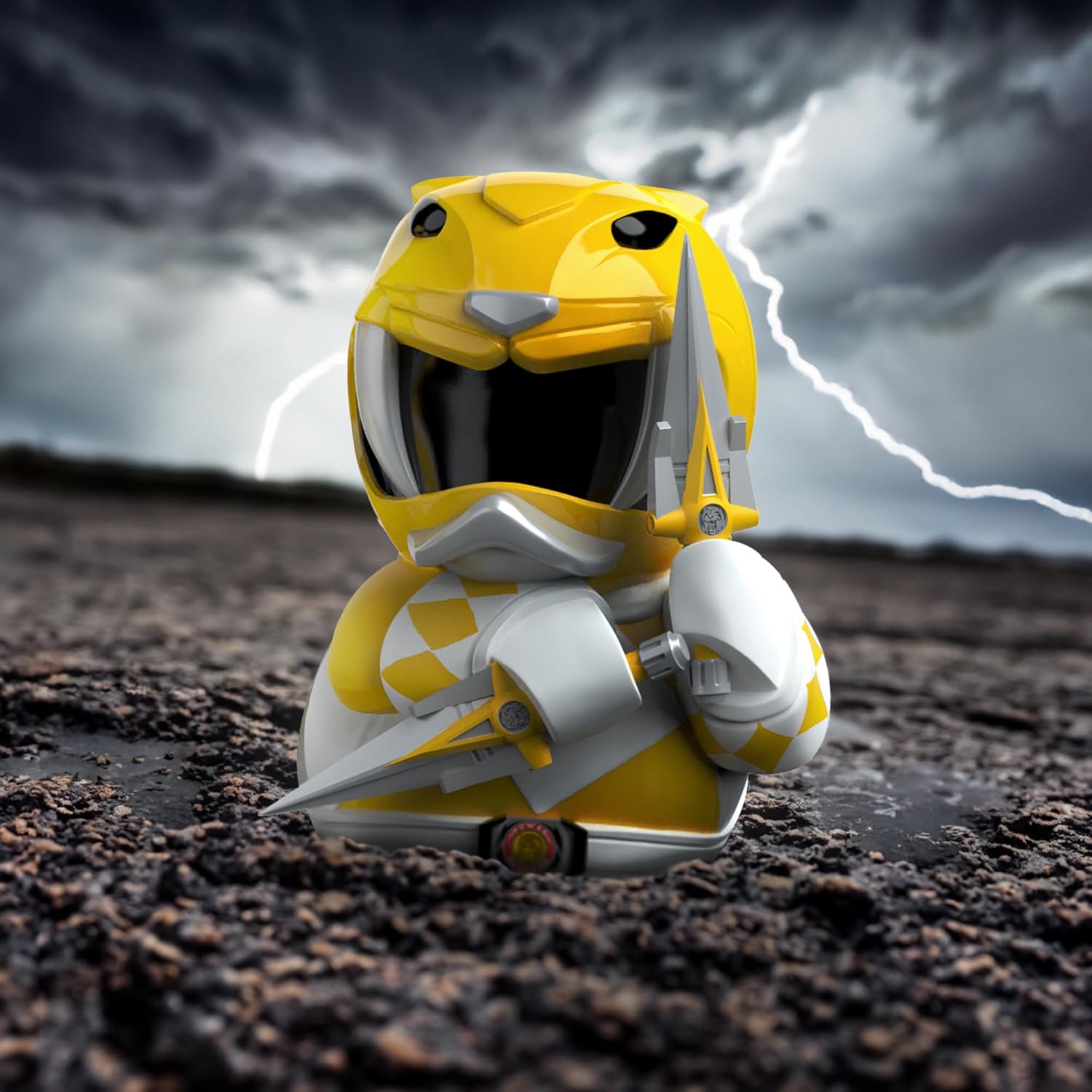 TUBBZ First Edition Yellow Ranger Collectible Vinyl Rubber Duck Figuur - Officiële Power Rangers Merchandise - Kids TV, films en videogames