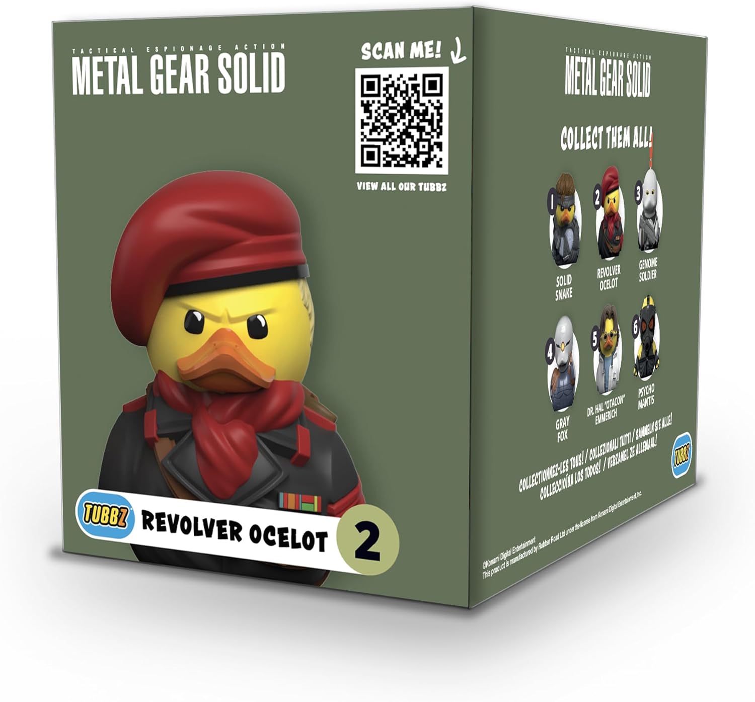 TUBBZ Boxed Edition Revolver Ocelot Figura Coleccionable de Pato de Goma de Vinilo – Producto Oficial de Metal Gear Solid – TV, películas y Videojuegos