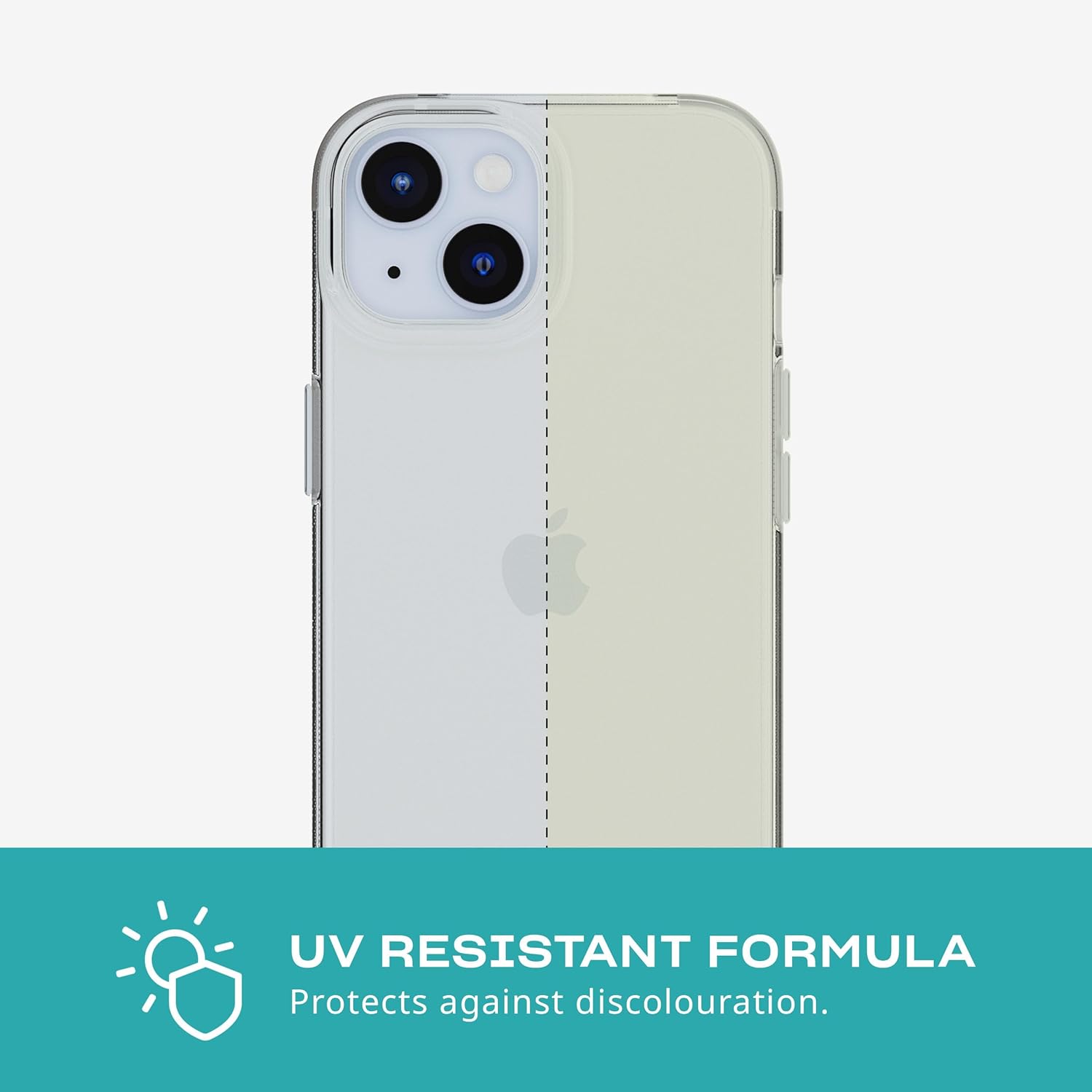 Tech21 Evo Lite Clear hoesje voor iPhone 15, Semi-Transparent, Standaard telefoonhoesje, TPU en Biologisch afbreekbaar materiaal, Valbescherming: 2.4m